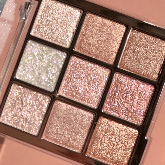 9 Colors Glitter Eyeshadow Makeup Palette, Eye Shadow Powder,Matte High Pigmented Colorful,Creamy Texture, Long LastingEyeshadow Powder Cosmetics,Natural Waterproof (10#)