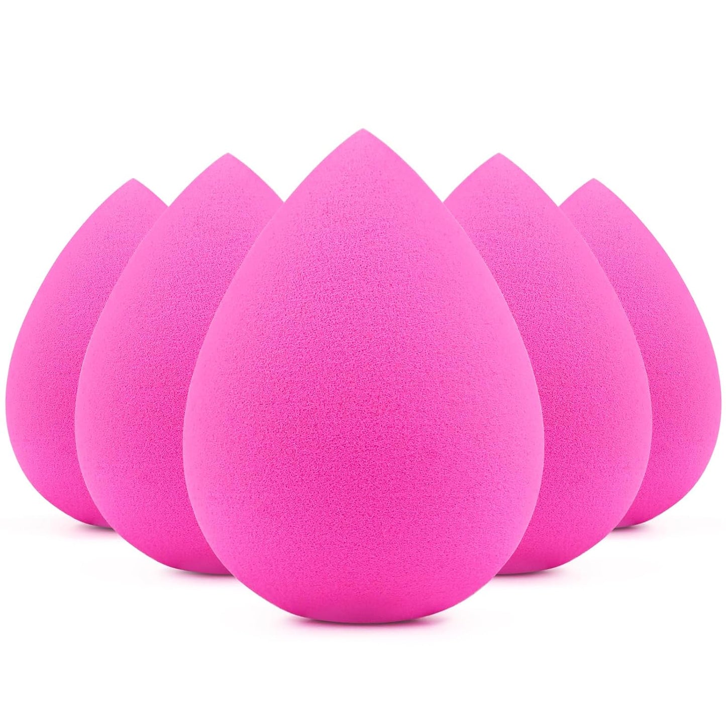 Makeup Sponge Set, 5 Pcs Foundation Blending Sponge, Beauty Sponges Flawless for Liquid, Cream, and Powder, Latex-Free and Vegan Makeup Sponges, Black