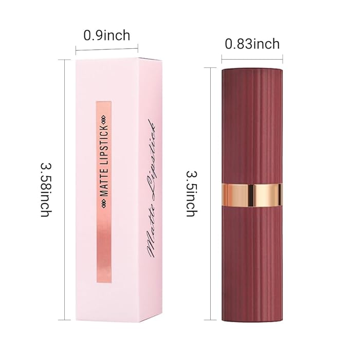 Ruby Red Matte Creamy Lipstick for Women, Long Lasting Waterproof Velvet Lipstick, Lip Stick Crayon Buildable Blendable Creamy Color, Longwear Lip Makeup Cruelty-free 24 hours original labios 05