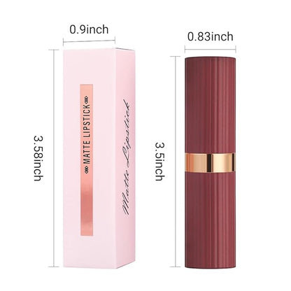 Ruby Red Matte Creamy Lipstick for Women, Long Lasting Waterproof Velvet Lipstick, Lip Stick Crayon Buildable Blendable Creamy Color, Longwear Lip Makeup Cruelty-free 24 hours original labios 05