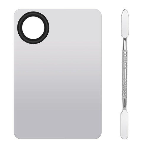 Stainless Steel Cosmetic Makeup Palette,Foundation Spatula,Makeup Mixing Foundation Nail Mixing Palette,Professional Cosmetic Mixing Makeup Palettes Spatula Makeup Artist Tool（1 Pcs）