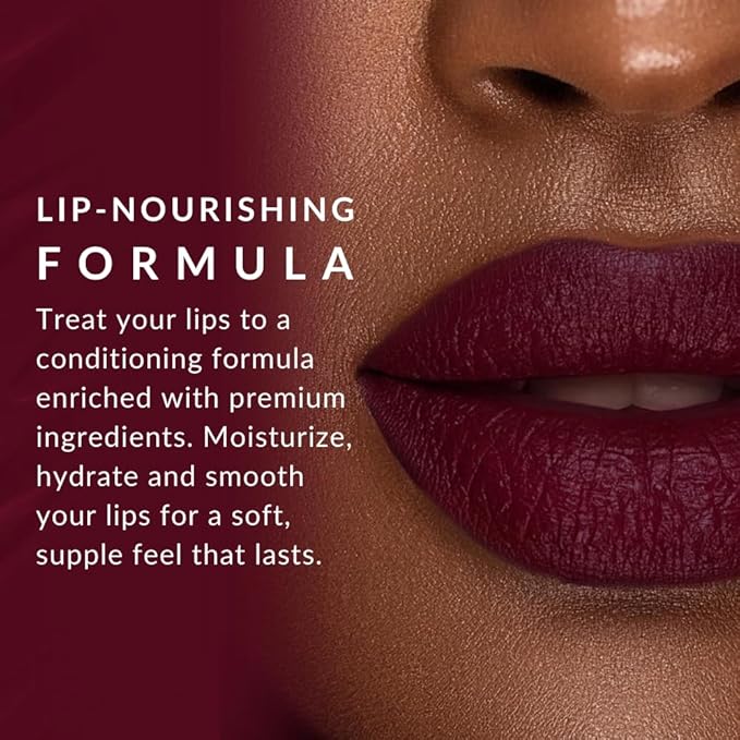 Luxury Lipstick, Vibrant Lip Makeup for Women of Color or Deeper Skin Tones, Demi-Matte Texture, Hydrates and Conditions Lips