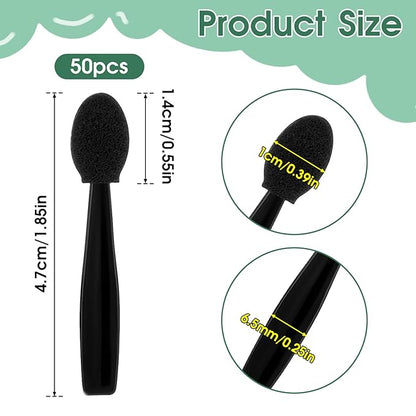 Disposable Eyeshadow Applicators, 50 Pack Eye Shadow Sponge Applicators Mini Eyeshadow Brush Portable Travel Eye Shadow Applicator Sticks Multipurpose Lips Makeup Brushes for Women Girls