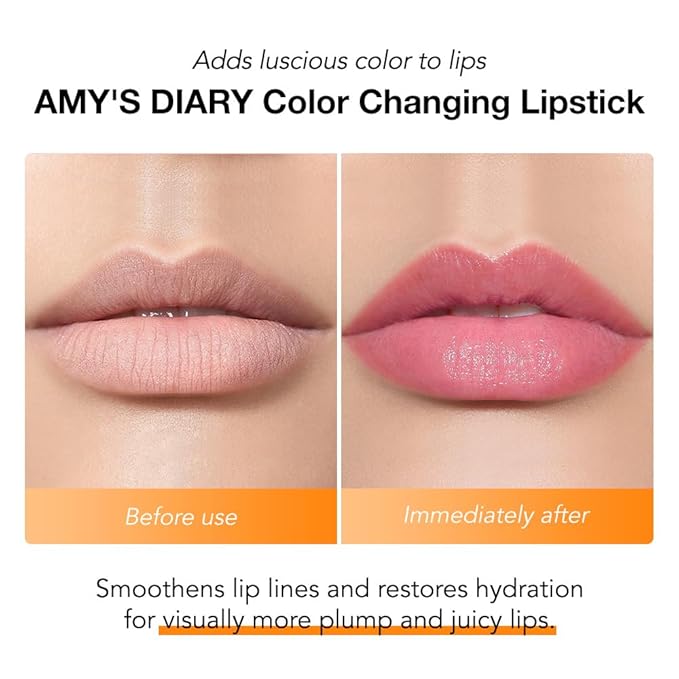 Cherry blossom lipstick Color Changing Lipstick PH Lipstick Lip Balm ,Rich in Vitamin E for All-Day Moisture,Temperature Change Long Lasting Moisturizer Waterproof labiales (cherry blossom)