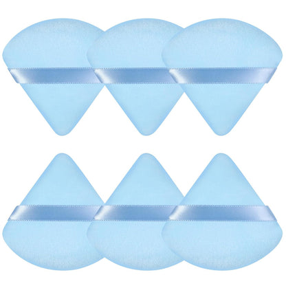 6 Pcs Powder Puff, Face Soft Triangle Makeup Puff Velour Makeup Sponge for Loose Powder (Black)