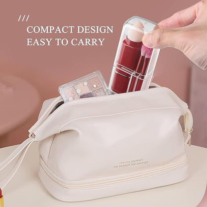 Portable Retractable Makeup Brushes Set 8 in 1 Travel Beauty Sponge All in One Make Up Brushes Set Angled Brush, Lip Brush, Eyeshadow Brush, Foundation Blending Powder Brush (Red)