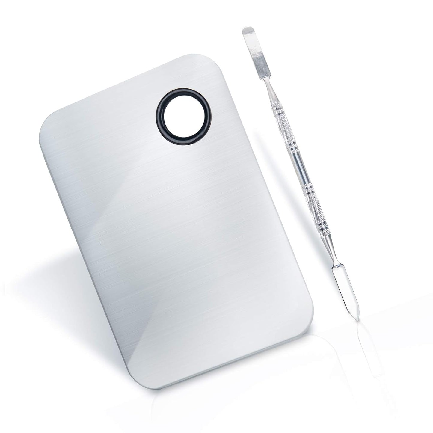 Makeup Mixing Palette, Upgrad Stainless Steel Metal Mixing Tray with Spatula Artist Tool for Mixing Foundation Nail-Art