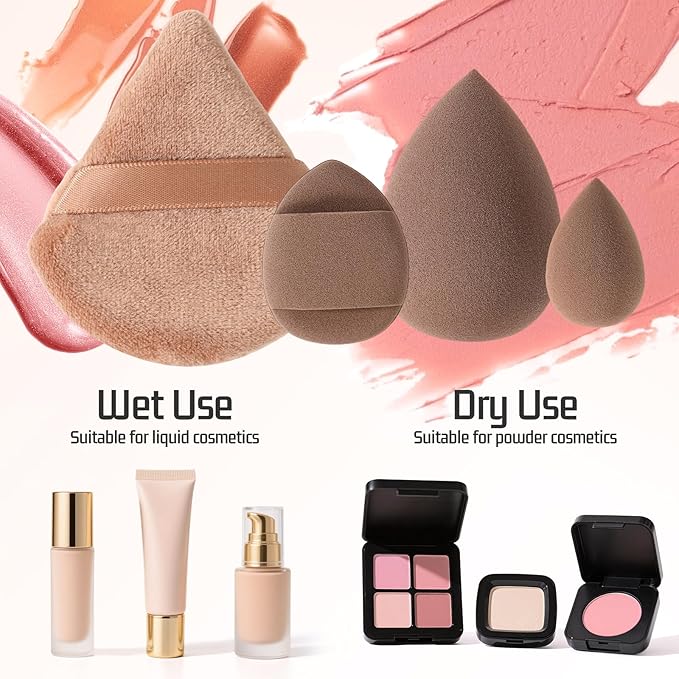 Makeup Brush Set for Foundation Concealer Eyeshadow and Travel, Include Make Up Brush, Sponge, 56PCS Brown